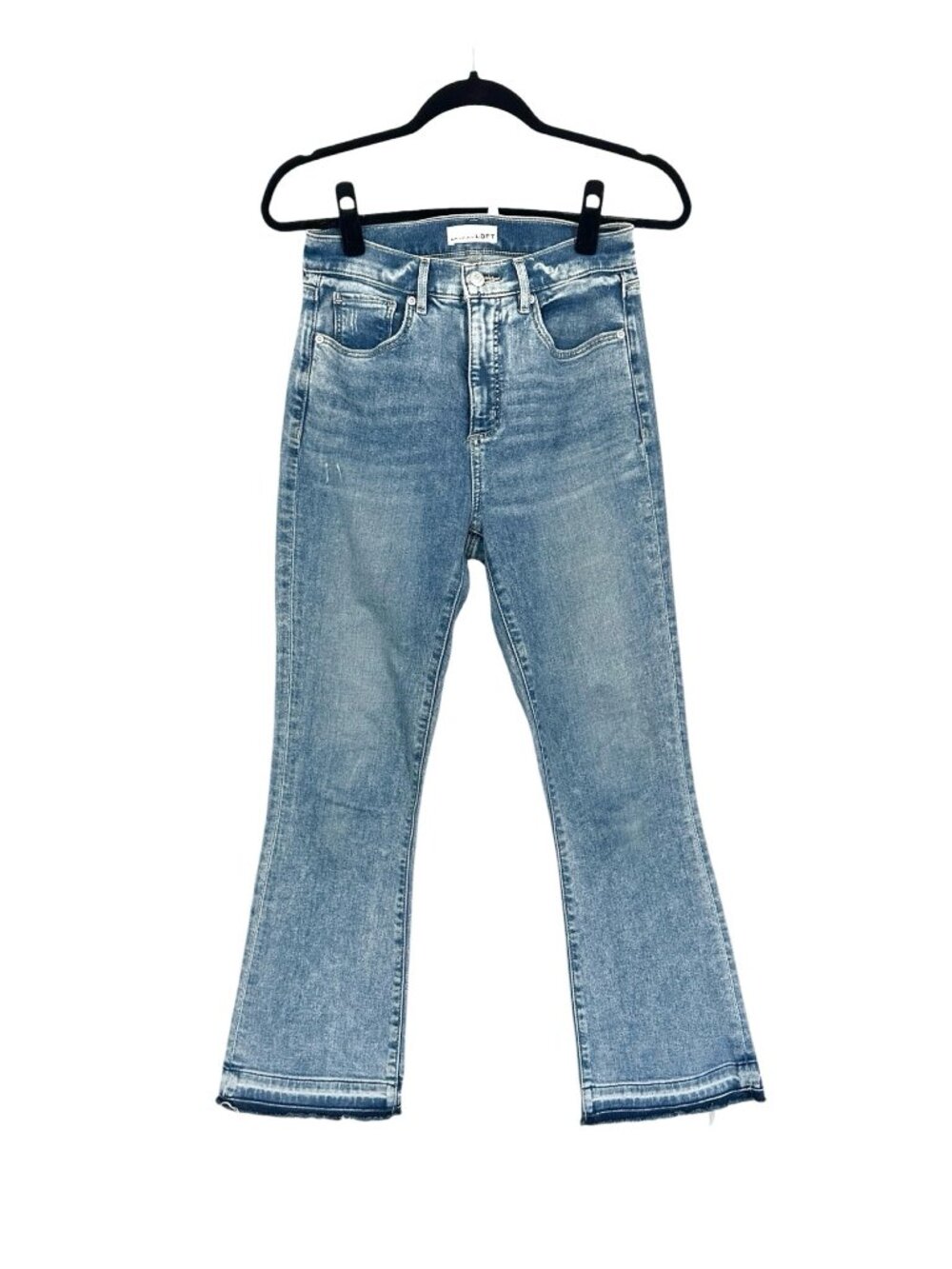 LOFT High-Rise Kick Crop Released Hem Jeans